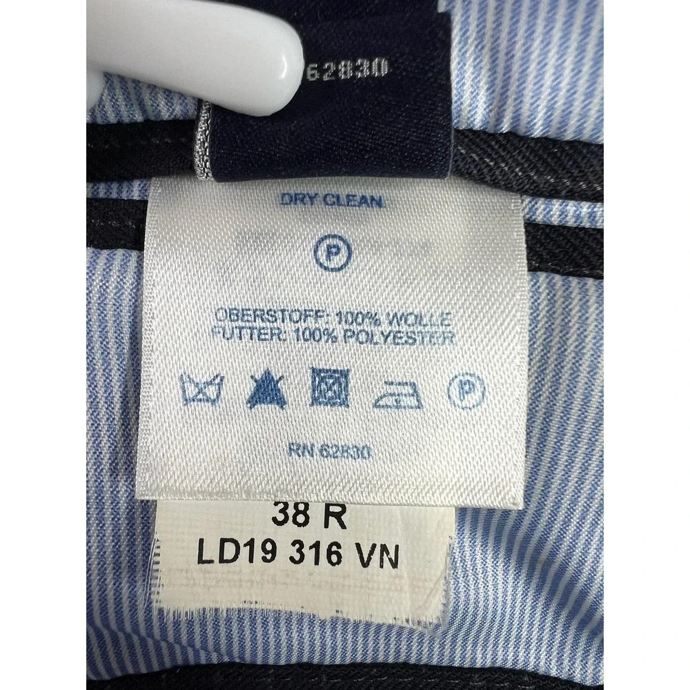 Lands' End Blazer Mens 38R Blue Pinstripe Wool Tailored Fit Sport Coat 2 Button